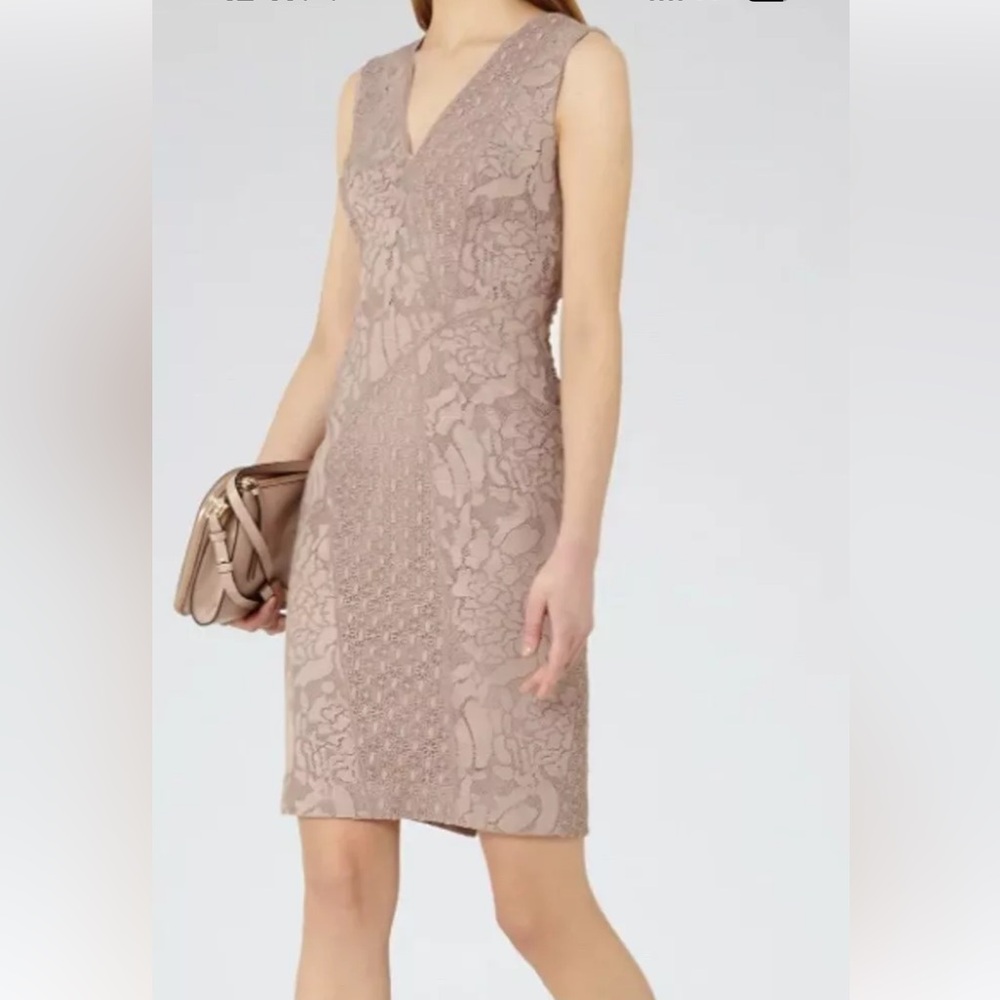 REISS  Romy Ash Lace Bodycon Dress 10
